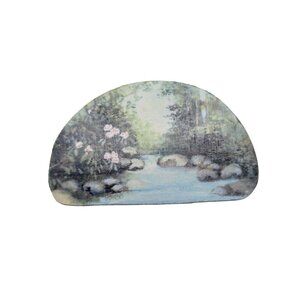 Hand-painted Wooden Brooch Stunning Nature Scene Artist Signed Webb Stunning